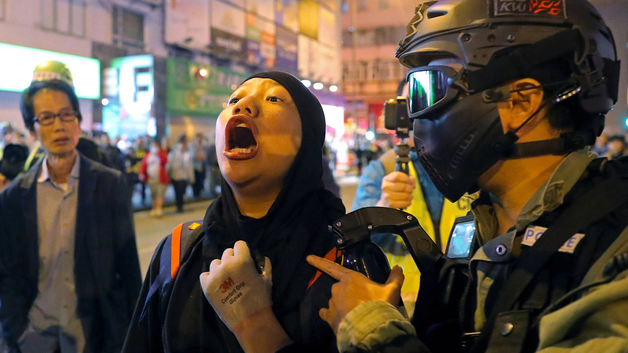 Festnahme bei Protesten in Hongkong