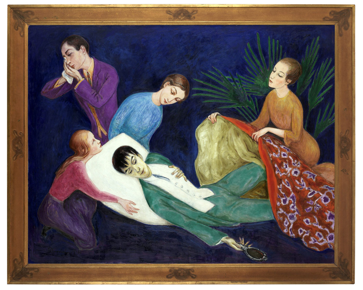 So hätte sich wohl auch Oscar Wilde sein Ableben gut vorstellen  können, stattdessen haderte er bis zuletzt mit der scheußlichen Tapete: Nils Dardels „Der sterbende Dandy“ aus dem Jahr 1918