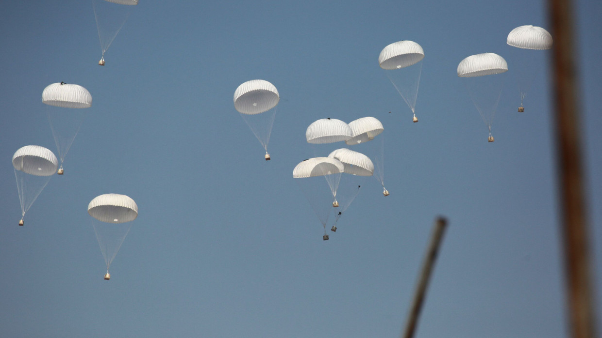 Aid supplies will be thrown over the Gaza Strip on Thursday.