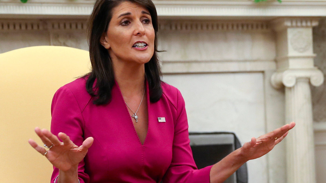 „Es war ein Segen, jeden Tag in die UN zu gehen – in einer Rüstung, um Amerika zu verteidigen“, sagte Nikki Haley bei ihrem Treffen mit Präsident Trump.