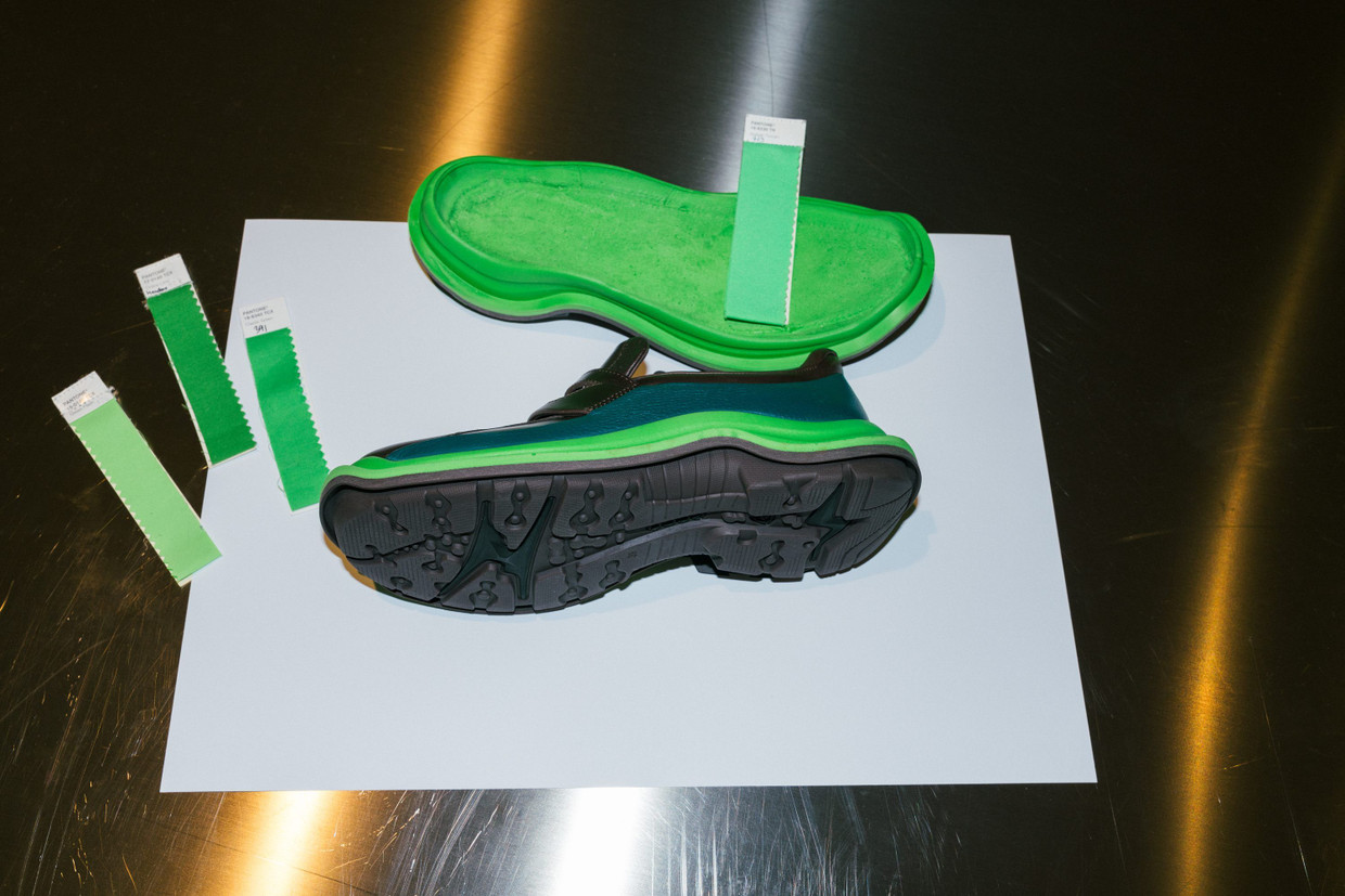 A vibrant green Ecco Offroad sandal