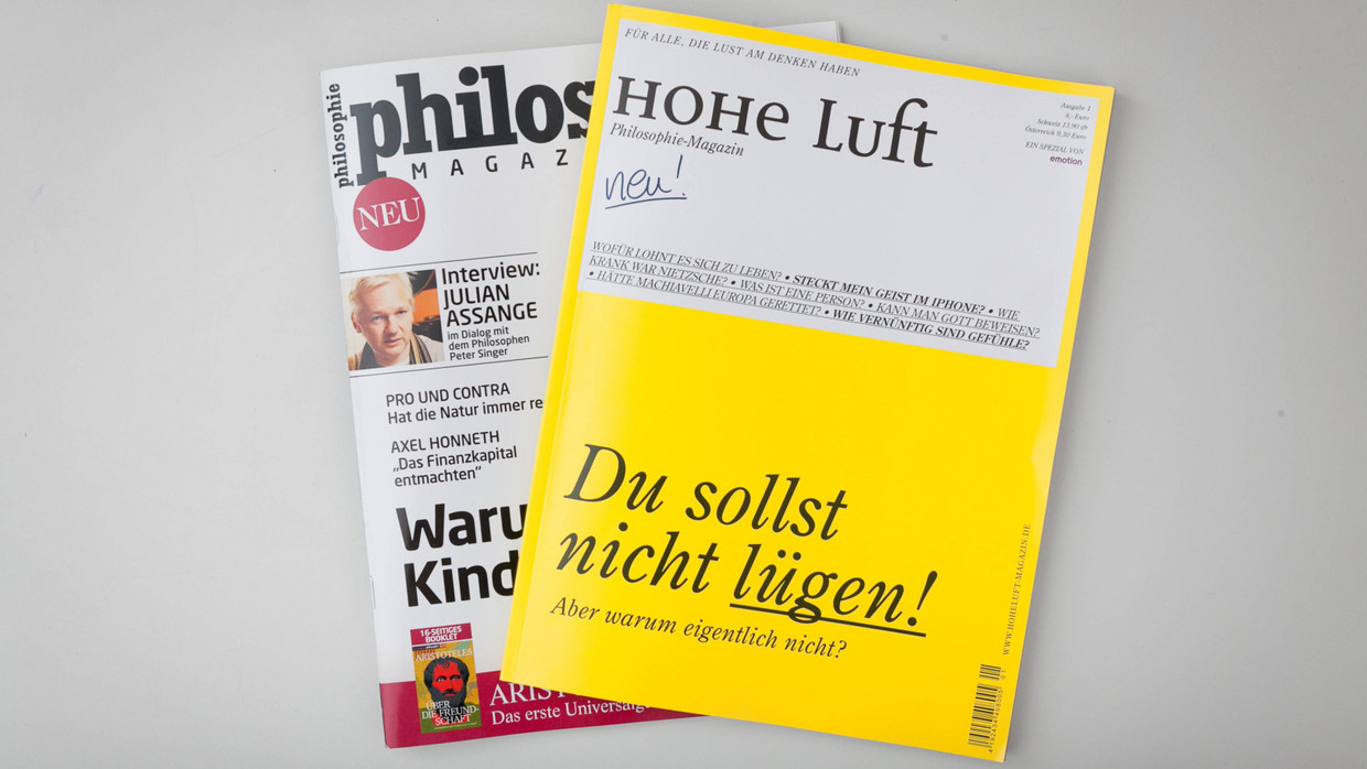 Zwei Magazine, die hoch hinaus wollen, aber in der Ebene aufsetzen: „Philosophie Magazine“ und „Hohe Luft“