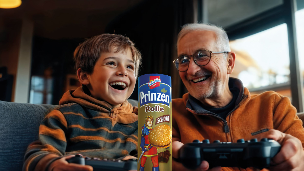 Den KI-Werbespot hat Griesson - de Beukelaer zum siebzigsten Geburtstag der Prinzenrolle veröffentlicht.