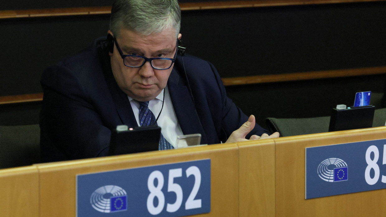 Marc Tarabella vor der Abstimmung über die Aufhebung seiner Immunität am 2. Februar 2023