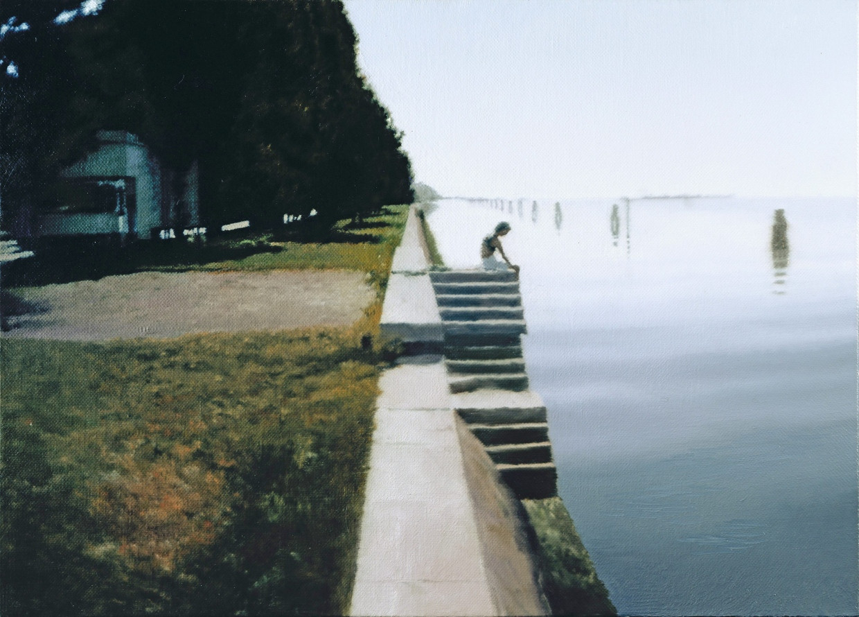 Licht und Wasser in Farbe: Gerhard Richters „Venedig (Treppe)“ aus dem Jahr 1985 hängt sonst im Art Institute of Chicago unweit von George Seurats in seiner Stimmung vergleichbarer „Grande Jatte“