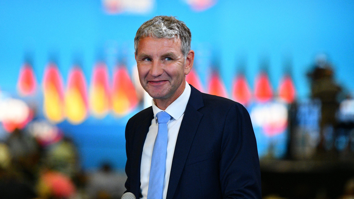 Der thüringische AfD-Spitzenkandidat Björn Höcke auf einem Bundesparteitag in Essen im Juni 2024