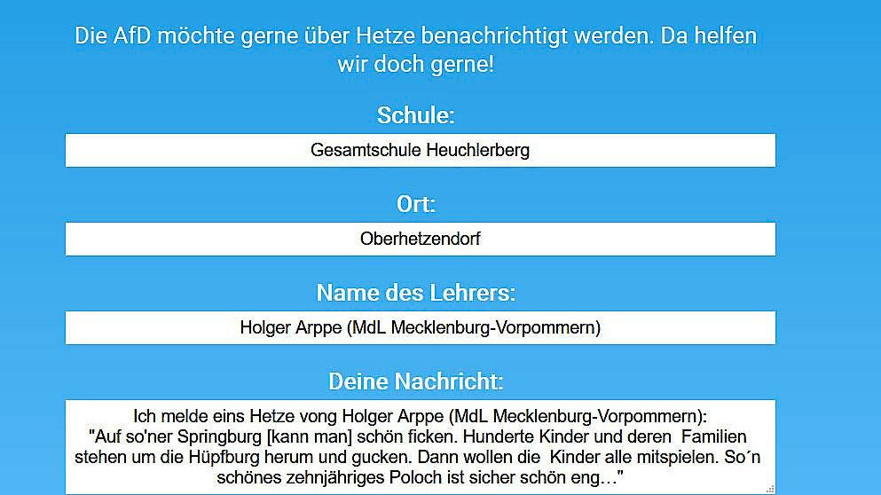Zehntausende haben das Angebot der Piraten genutzt und Hetz-Meldungen bei der AfD Baden-Württemberg eingereicht.