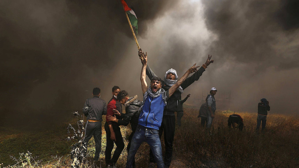 Gewaltbereit: Palästinensische Demonstranten im April am Grenzzaun