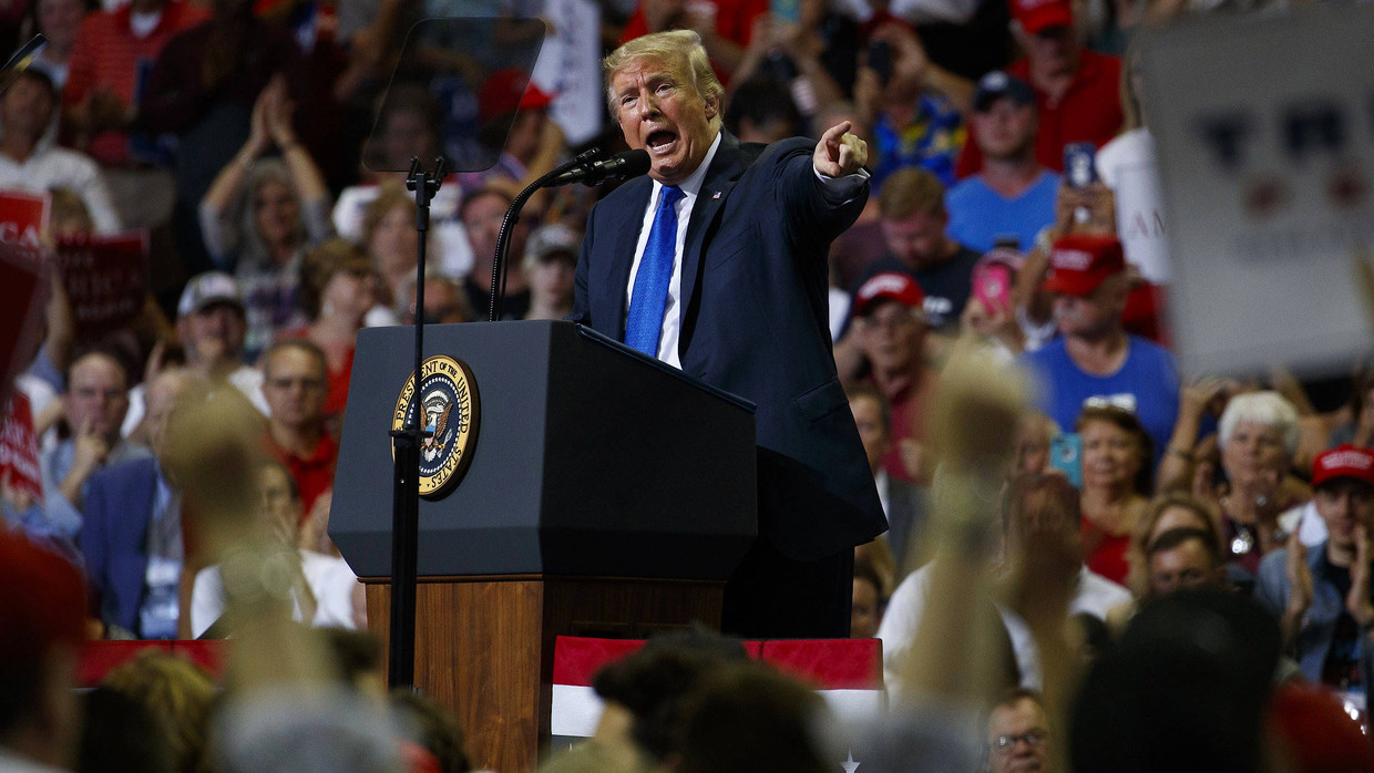 Donald Trump redet sich bei einem Auftritt in Missouri in Rage.