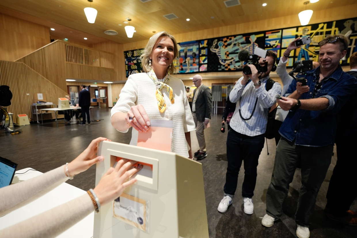 Aumento significativo de votos: A líder do Partido do Progresso, Sylvi Listhaug, na segunda-feira em Oslo