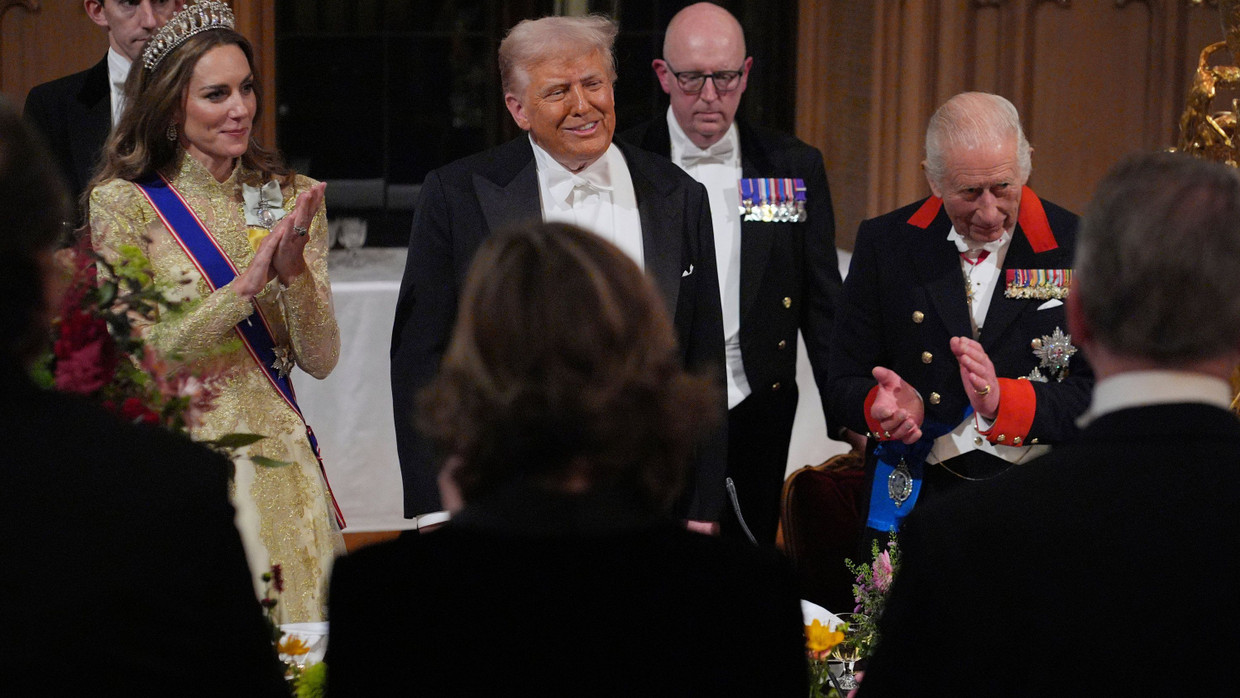 Prinzessin und König applaudieren: Staatsbankett auf Schloss Windsor am Mittwochabend
