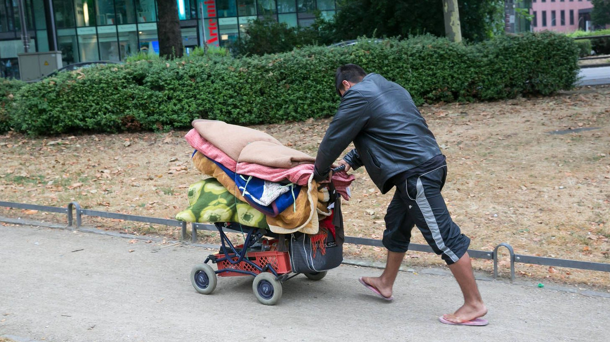 In Frankfurt übernachten osteuropäische Gruppen in Schlaflagern