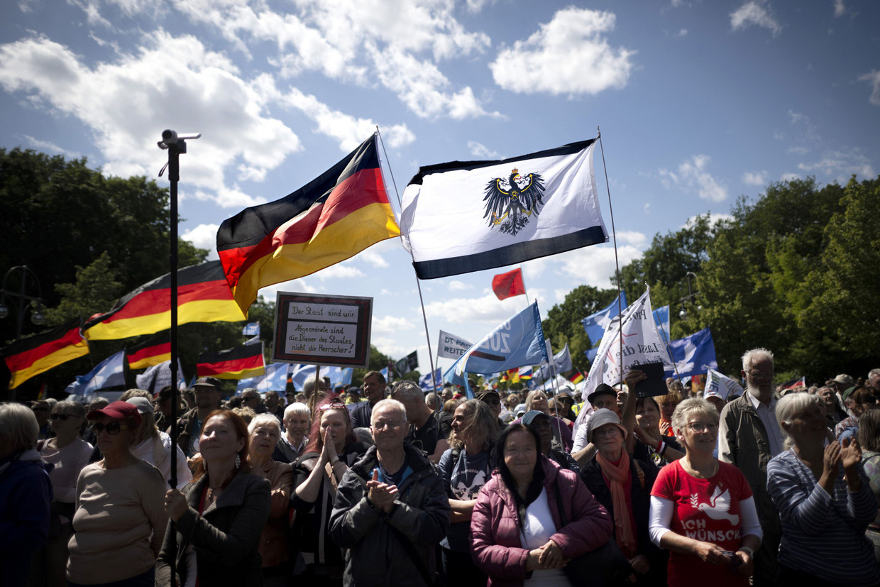 Anhänger der AfD bei einer Demonstration im Mai 2025