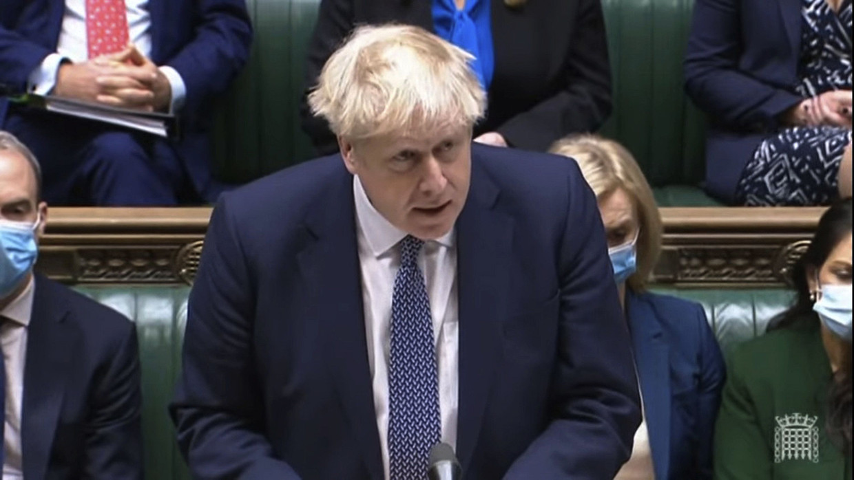Boris Johnson am 12. Januar im Parlament
