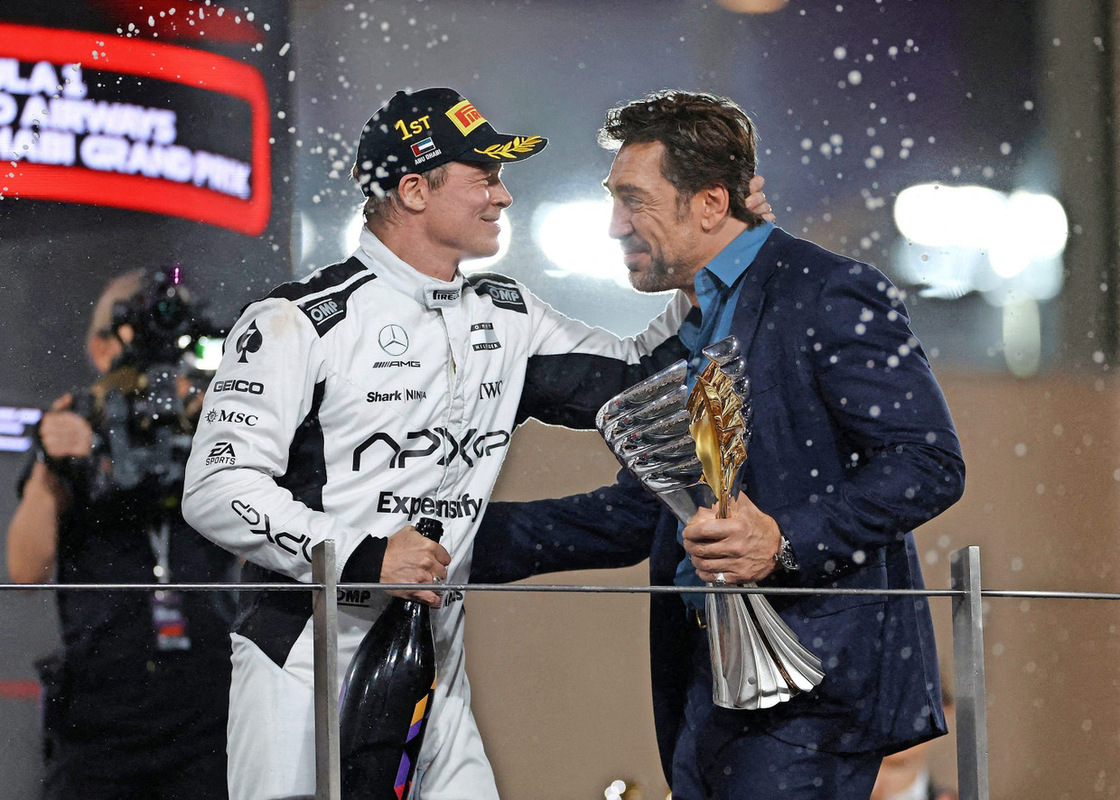 Täuschend echt: Brad Pitt bei der Siegerehrung in Abu Dhabi