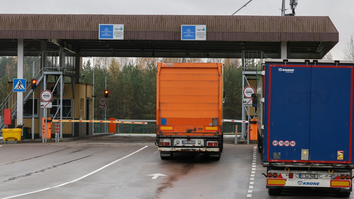LKWs an der litauisch-belarussischen Grenze, 28.10.25.