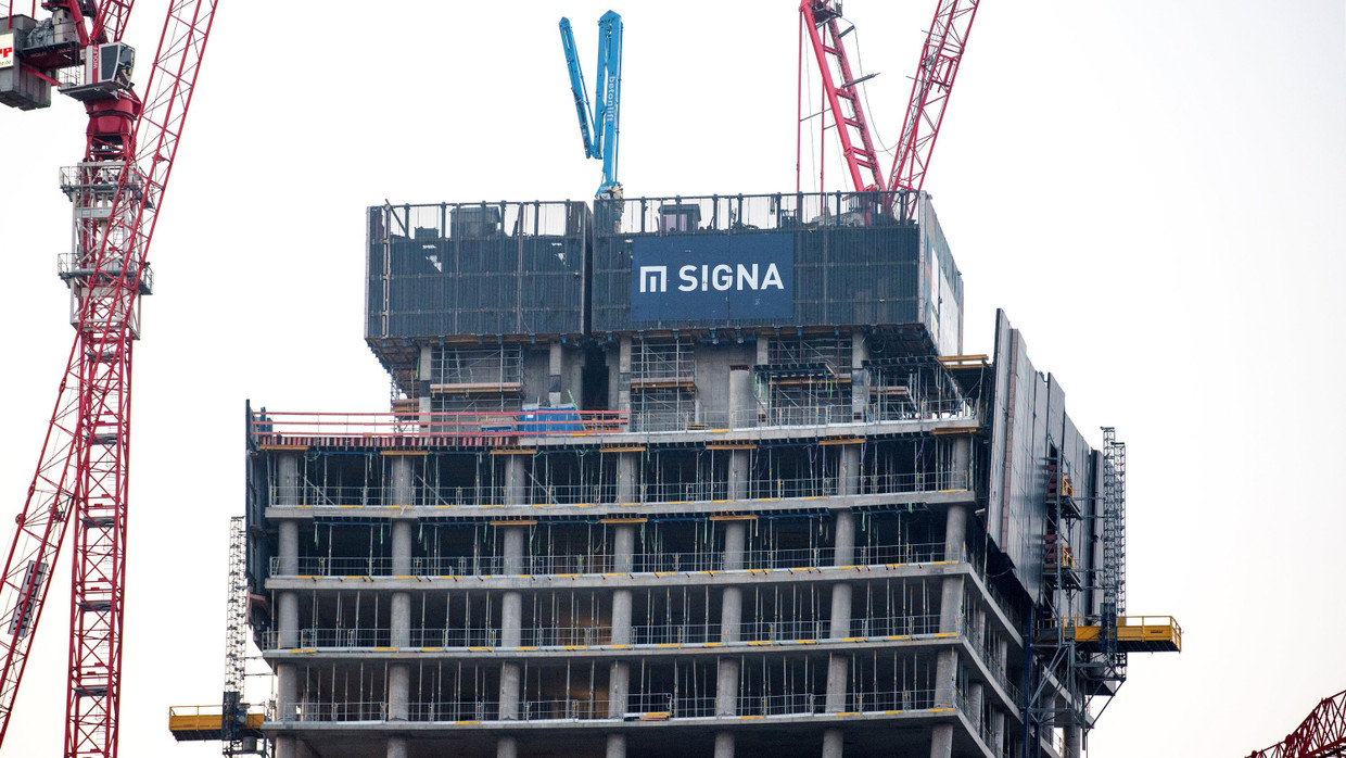 Elbtower in Hamburg: Blick auf die Baustelle des Signa-Bauprojekts im März 2024