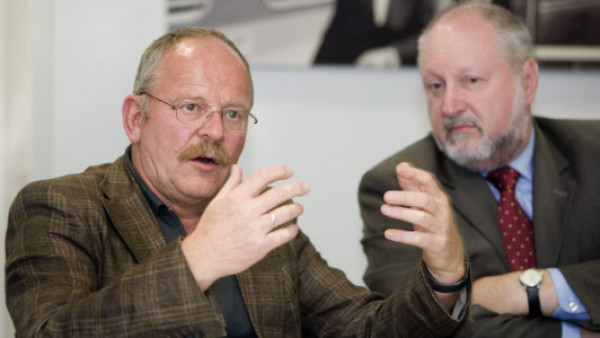 Klaus Franz, Opel-Betriebsratsvorsitzender, mit F.A.Z.-Herausgeber Werner D'Inka.