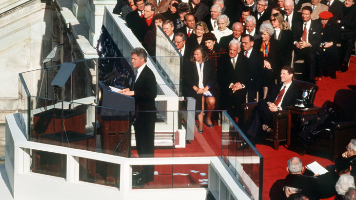 Bill Clinton bei seiner Antrittsrede am 20. Januar 1993